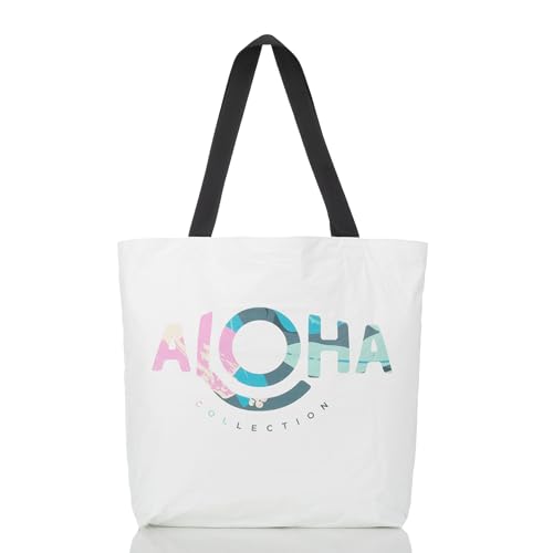 ALOHA Collection Bolsa reversible | Bolsa de mano diaria, ligera, compacta y a prueba de salpicaduras, Pau Hana Bolso reversible, Reversible Tote