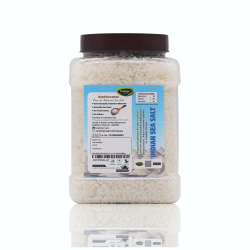 Image of Thanjai Natural Indian Sea Salt 500G [No Artificial Iodine] Hand Harvested Traditionally Made 100% Natural (500g Crystal in JAR)