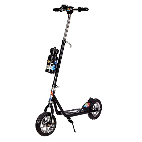 Dash 2 Wheel Power Ranger Scooter with Sipper, Bell, Side Stand and Height Adjustable Handle for Kids (Upto 12 Years, Capacity 60 kg, Black)