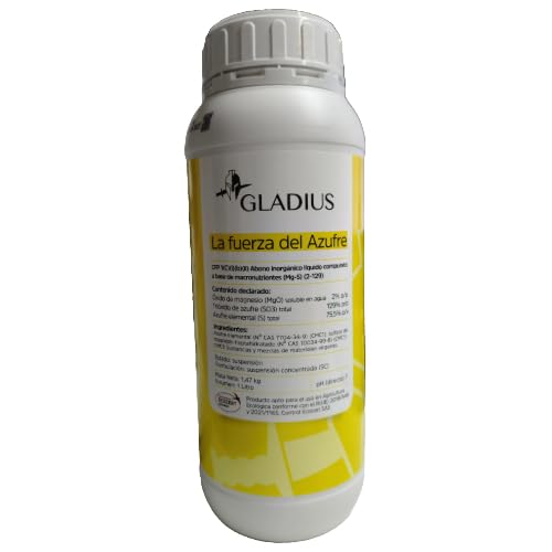 Gladius 1 litro - Soaga. Abono inorganico liquido a base de azufre y magnesio. Azufre liquido. Todo tipo de cultivos. Apto en agricultura ecológica.