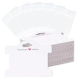 joycraft 100Pcs Bracelet Display Cards with Bags - 4x2.7 Inch White Kraft Paper Hanging Display Cards, Multipurpose Jewelry Display Card for Hair Ties, Bracelet, Necklace, Hair Scrunchies