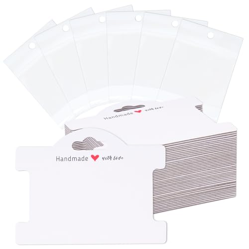 Cartes de présentation de bracelets en kraft blanc joycraft pour organiser vos bijoux à suspendre