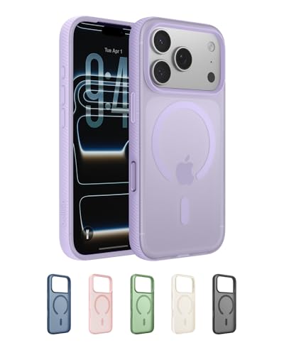 Belkin SheerForce Grip Coque iPhone 17 Pro, Coque de Protection Compatible MagSafe Design Fin, Protection avec Rainures Antidérapantes, Magnétique et Anti-Impacts - Violet