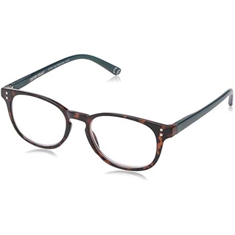 Foster Grant Women's Elodie Round Reading Glasses, Tortoise/Transparent, 59 mm + 3.25 Cover