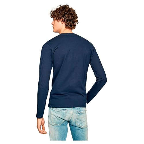 Pepe Jeans Herren Eggo Long T-Shirt, Marineblau, M – Ansicht 2