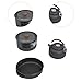 Menolana Camping Cooking Gear Camping Cooker Set Aluminum Alloy Camping Pot Frying Pan Kettle for Hiking Outdoor Fishing BBQ Traveling, 0.8L Kettle