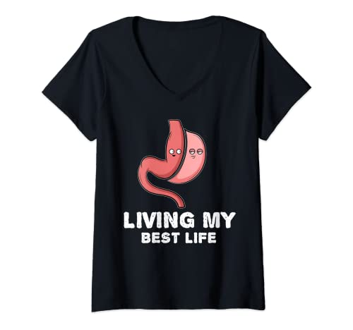 Mujer Gastric Bypass Surgery Bariatric Support Living my best Life Camiseta Cuello V