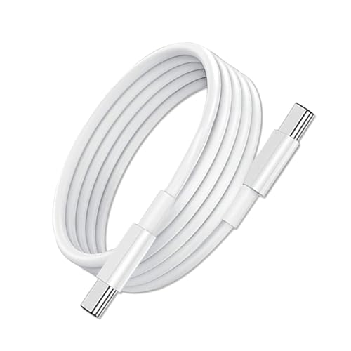 RuiMi USB C ケーブル【PD対応/高耐久】 60W 急速充電 USB Type C to C ケーブル データ転送 高耐久性 断線防止 Type C to Type C 映像出力不可 けーぶる for iP-hone 16/15 Pro/Plus/Pro Max、MacBook Pro/Air、iPad Pro/Air、Gal-axy、PixelなどTypeC機種対応（白い 2M）