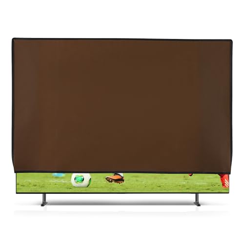kwmobile Indoor 55" TV Cover – Television Dust Cover Screen Protector – TV Screen Dust Protection – Synthetic Fabric Dark Brown by kwmobile - Image 8
