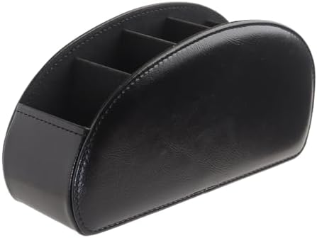 WAYIFON Uzaktan Kumanda Tutucu, PU Deri Uzaktan Kumanda Kutusu Masaüstü Düzenleyici, TV Uzaktan Kumandaları/Medya Kontrolörleri/Ofis Malzemeleri için 5 Geniş Bölmeli (Siyah) - M - Görsel 2