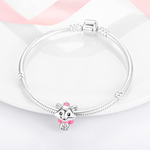 S925 Sterling Silver Bracelet Charms For Women Girls Anime Character Kitten Cat Dangle Bead Charms For Bracelets Keychain Anklet Necklace Charm Beads Birthday Mothers Day Valentines Day Gifts #TOP2