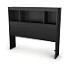 South Shore Spark Bookcase Headboard with Storage, Twin 39-inch, Pure Black