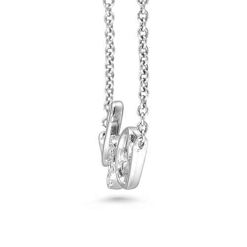 Diamond Delight Real Natural Diamond Love Pendant Necklace for Women - 14k White Gold Pendant for Her - 18 Inch Chain Necklace in Elegant Script Design (H, VS1, 0.05 cttw) Lobster Claw Clasp4