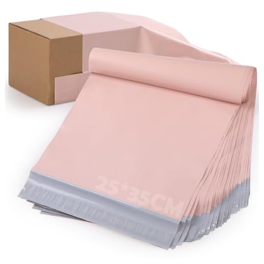 GeeRic 100 PCS Poly Mailers, 25 x 35 cm Polyethylene Shipping Envelopes Self-Adhesive and Durable for Clothing, Large Shipping Envelopes for Small Businesses, Self-Sealing(Coral)