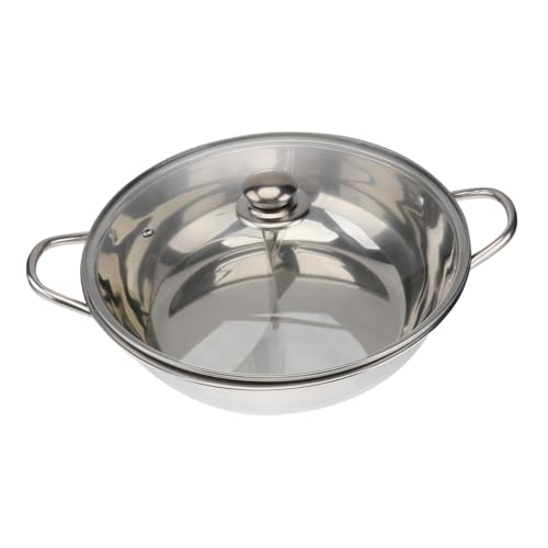 Marmite à fondue induction en inox à 2 compartiments et couvercle