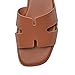 Rihero Women's Dressy Flat Sandals Comfortable Slip On Leather Slide Brown Sandals Size 8