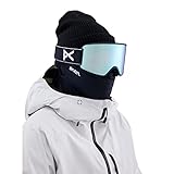 Anon WM3 Brille + Bonuslinse + MFI® Gesichtsmaske - Low Bridge Fit, Rahmen: Schwarz, Linse: Wahrnehmbar blau (21% / S2), Ersatzlinse: Perceive Cloudy Pink (53% / S1)