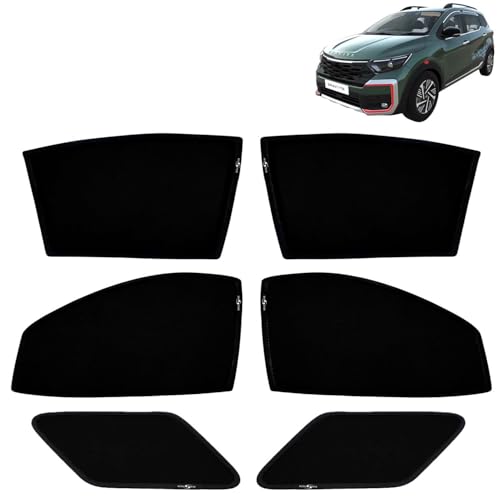 Image of KINGSWAY Car Sun Shade Curtains Only Compatible with Nissan Gravite (2026 Onwards) | Z-Black Fix-Type (Non-Magnetic) | UV & Heat Protection | Pack of 6 Pcs