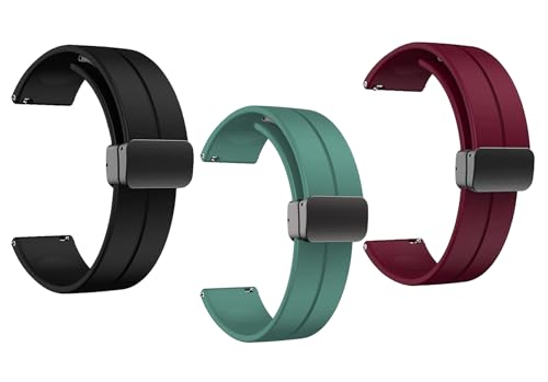 Image of IIK COLLECTION 22mm Silicone Strap for Smart Watches | Combo Pack Compatible With Noise, Fireboltt, Boat Xtend, Pebble, Boat Flash, Noise Color Fit, Ultra Smart Watch & All Watches