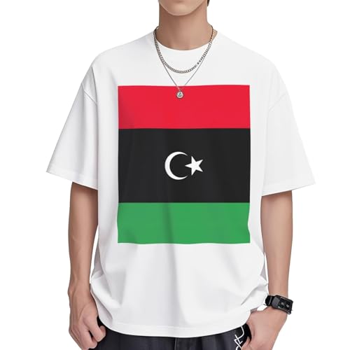 T-shirt imprimé drapeau libyen femme tunique ample manches courtes