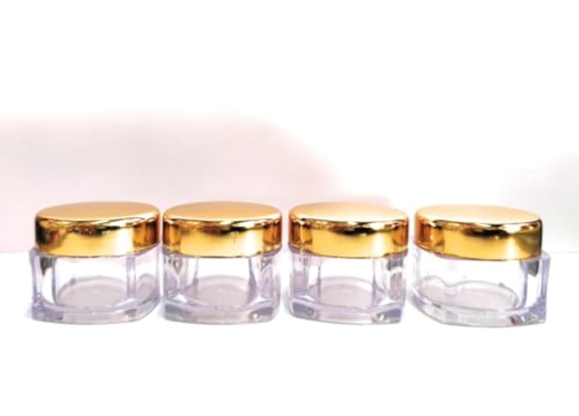 15g Square Empty Cosmetic Containers with Gold Lids, Pack of 12
