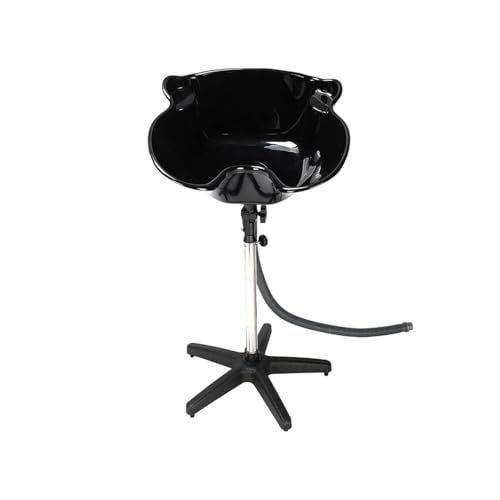 NOVAMART Hair Dressing Sink – Adjustable Shampoo Basin with Stand | Height Adjustable | Large Black Bowl with Stainless Steel Support | Portable Salon Hair Wash Station for Home & Professional Use