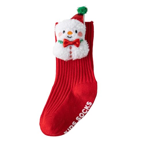 Generisch Calcetines de bebé 2026 para bebés que aprenden a caminar, con motivos navideños festivos para un agarre seguro en el suelo calzado cómodo., rojo, 2-3 años