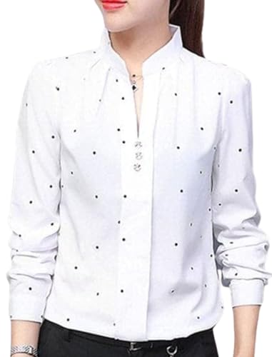 Image of ROYALICA Women Tops Womens Regular Fit Striped White Colour Cotton Blend Casual Shirt