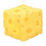 Cheese Squishy Square, Giant Cube Cheese Stress Ball, Squishy Simulation Food Sensory Toy, Slow-Rebound Shapeable Ball Stress & Anxiety Relief for Adults & Kids (6cm)