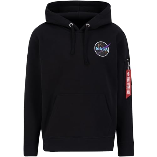 Alpha Industries Men's Space Shuttle Hoody Hooded Sweat Sweatshirt, Black/Neon Purple, XXXXXL