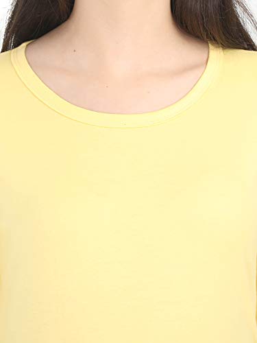 Image of FLEXIMAA Women's Cotton Plain Round Neck Full Sleeve T-Shirt