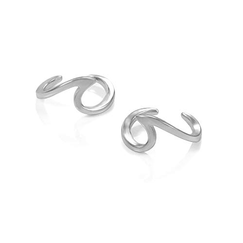 Wave Ear Cuff Earrings Cooper Ocean Sea Beach Jewelry for Women Girls-Silver