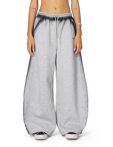 Aelfric Eden Baggy Wide Leg Sweatpants for Women Inkjet Barrel Sweat Pants Elastic Waist Casual Lantern Trouser