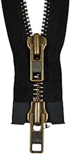 Zip width 8 mm, 2-way separation, black, 75 cm metal indentation