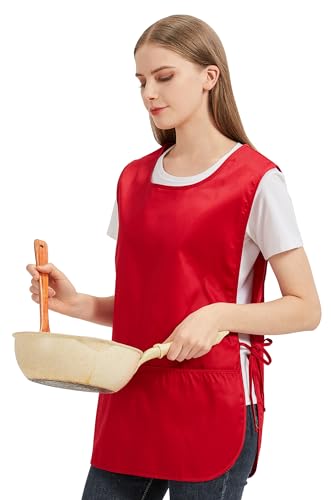 Nanxson Unisex 2 Pack Cobbler Apron with 2 Deep Pockets, Smock Apron with Side Ties for work kitchen CF3137