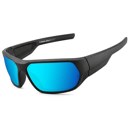 Image of MAXJULI XL Z87 Wrap Around Sports Sunglasses for Big Wide Heads Men TR90 Ultralight UV400 Protection Safety Glasses 8707