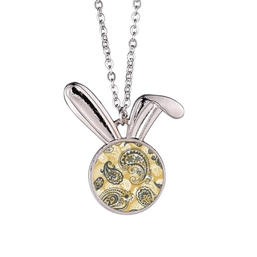 Collier lapin artistique en tissu kaki pour vos sorties bohèmes