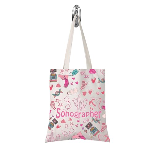 TSOTMO Ultrasound Sonography Tech Gift Sonographer Tote Bag Graduation Gift for Radiology Sonographers (Sonographer tote)