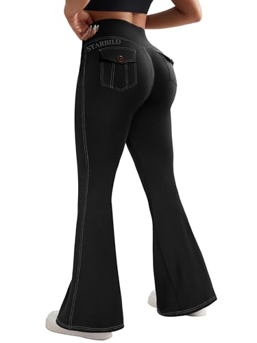 Bootleg yoga pants STARBILD à taille haute, le pantalon évasé qui galbe la silhouette