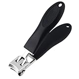 金属ネイルトリマー、厚い爪用ネイルカッター, ステンレスのアンチスプラッシュネイルトリマー, 金属製爪切り、大きな開口部を備えた省力爪切り男性、女性用