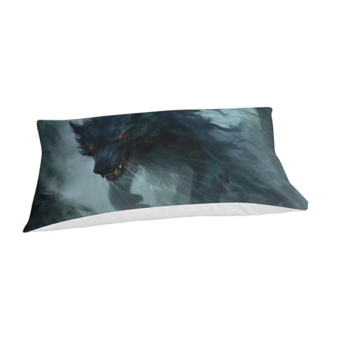 Parure de lit loup 3D housse de couette microfibre single - 3