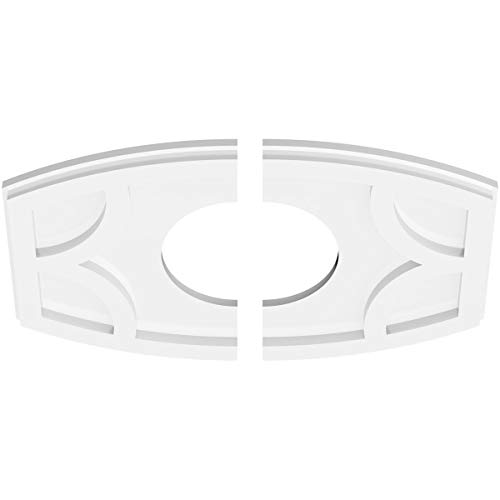 Image of Ekena Millwork CMP18X12KY2-06000 Kailey Architectural Grade PVC Contemporary, Two Piece Urethane Ceiling Medallions 18 inchW x 12 inchH x 6 inchID x 9 3 /4 inchC x 1 inchP
