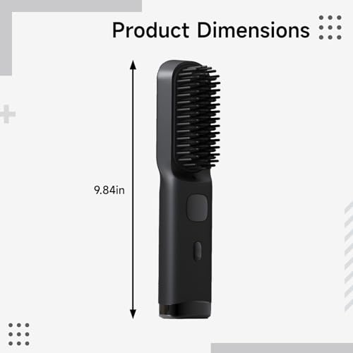 Cordless Hair Straightener Brush, Portable and Rechargeable, 4000mAh Battery, Fast Heating, 4 Temp Settings from 140-200 C and 284-392 F, Negative Ions, Travel Friendly Straightening Comb - Image 4