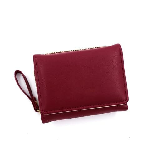 FMURY Women's Short Three Fold Change Bank Card Large Banknote Slot Iron Wallet(White-Dinosaur Doodle4)