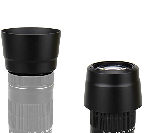Image of FND Camera Lens Hood Replacement for Canon Camera Lens, Bayonet Mount, Made ABS (Canon EF-S 55-250mm f /4-5.6 STM (ONLY) ET 63)