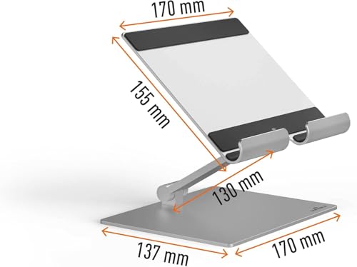 Durable Supporto Per Tablet/Smartphone, Altezza E Angolo Visivo Regolabili, Pieghevole, Argento, 894023 - 4