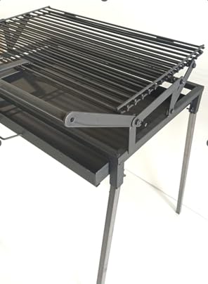 Caldereria Artesana Barbacoa con Parrilla Giratoria, Modelo 2063, 76 cm, Color Negro