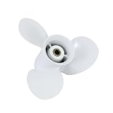 TryBox Boat Engine Propellers for HANGKAI 2 Stroke 18 HP ＆ 4 Stroke 20 HP Outboard Motor, 9.25' Diameter 9' Pitch 3 Blade 8 Spline Tooth (White)