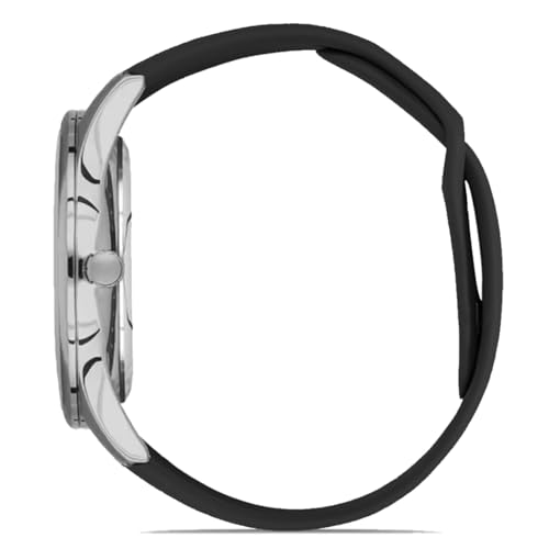 Image of DOUBLERUN Analog Watch, Silicone Strap, Roman Numerals, 24-Hour Display