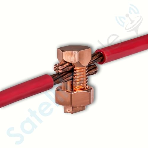 satellitesale ul-listed bonding lugs high conductivity copper coated brass grounding split bolt connectors size 6 pack of 5 pieces